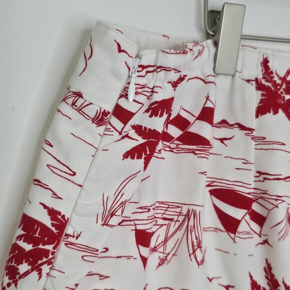 Talbots Skirt Size 22W Sailboat Tropical Palm Red White Preppy Lined Vacation - Picture 5 of 9